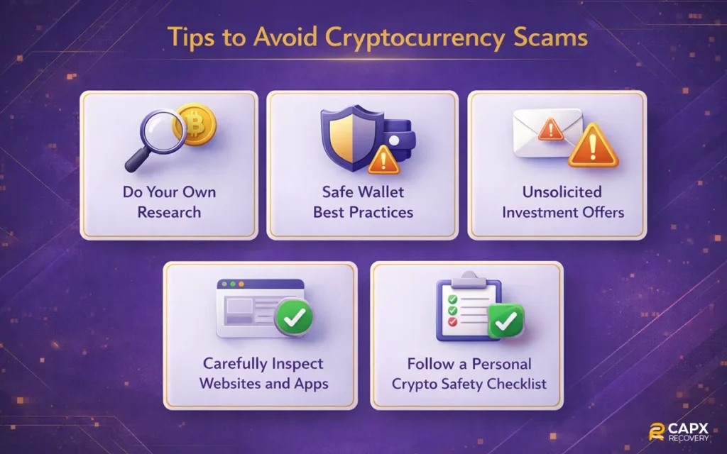 tips to avoid cryptocurrency scams