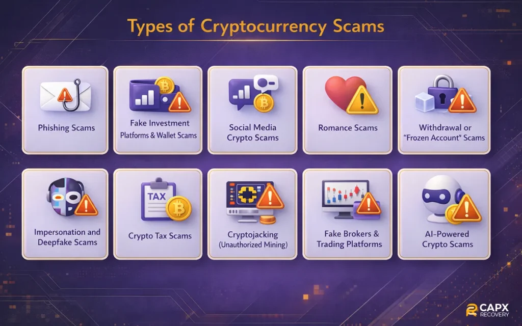 types of cryptocurrency scams