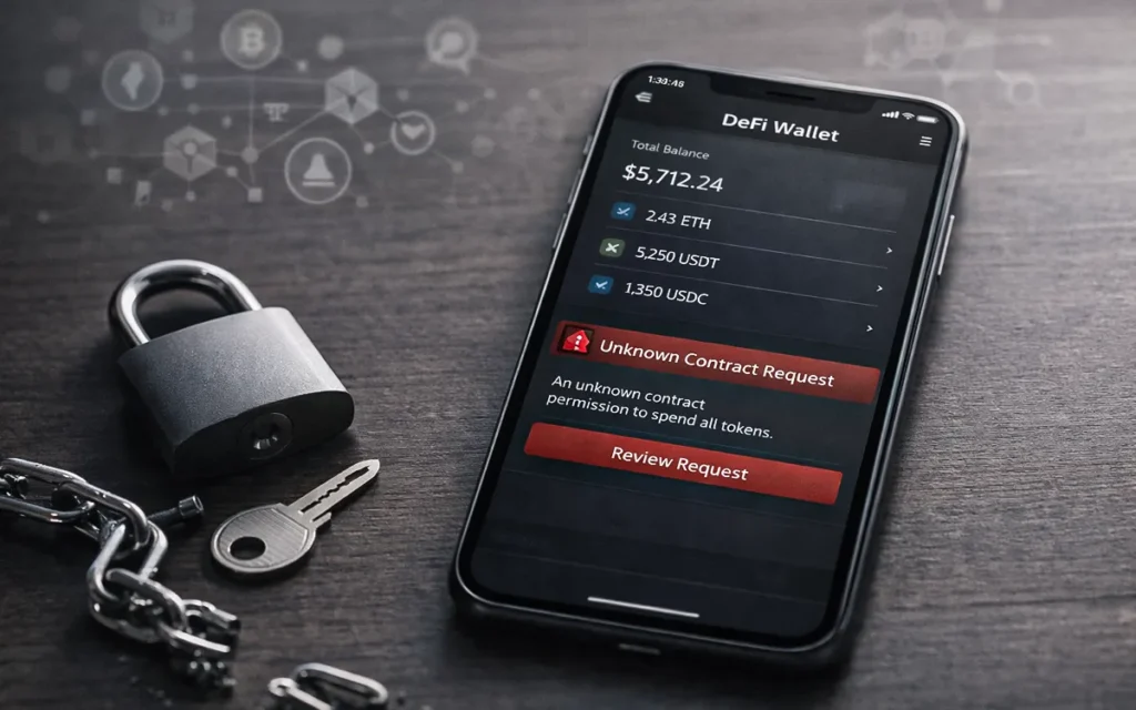 DeFi wallet scams concept showing how they work and ways to protect your crypto