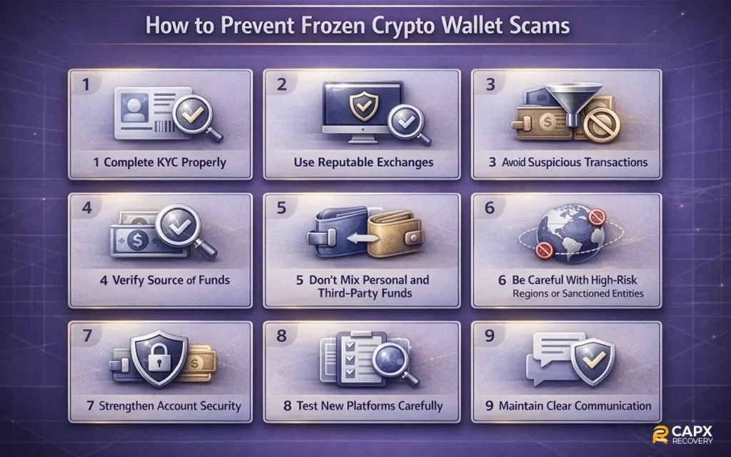 how to prevent frozen crypto wallet scams