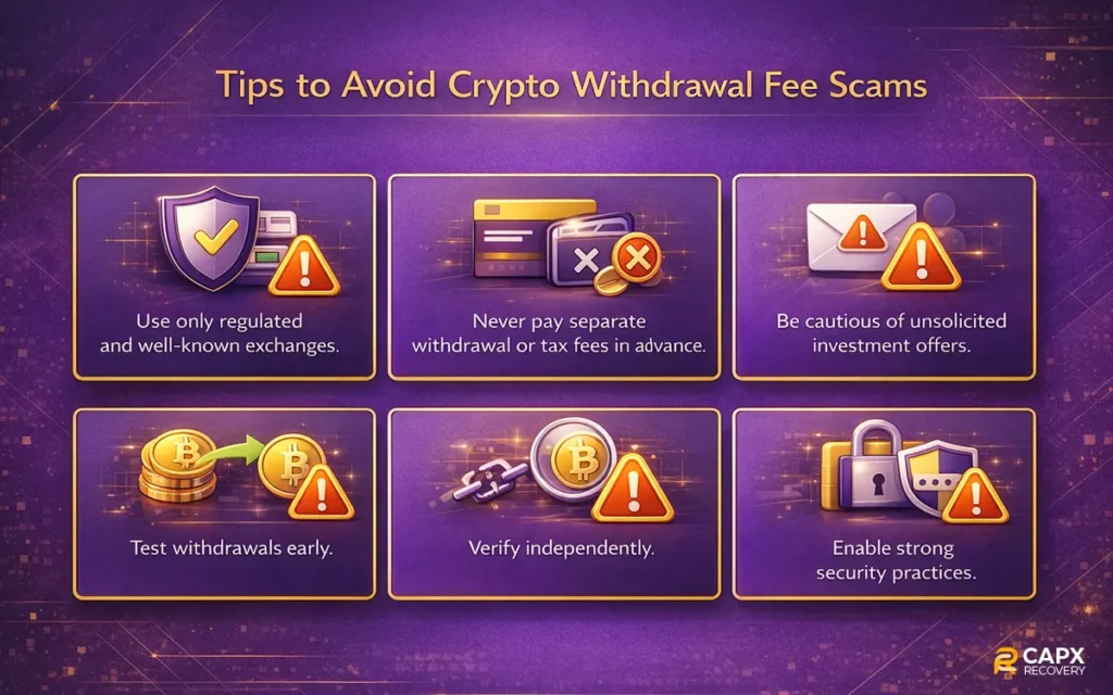 tips to avoid crypto withdrawal fee scams