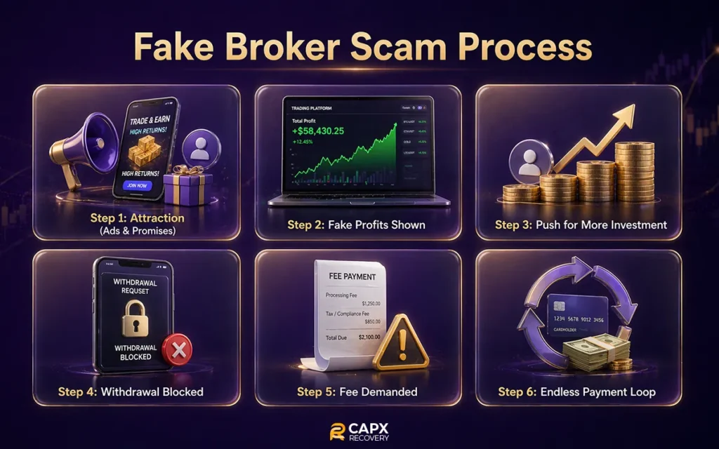 fake broker scam process