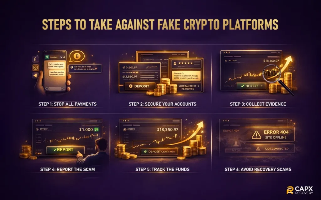 steps take against fake crypto platforms