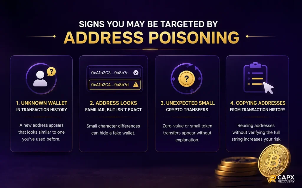 Signs You May Be Targeted by Address Poisoning