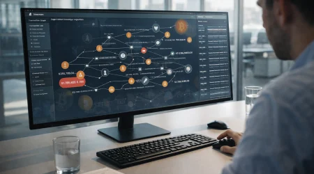 cybersecurity analyst tracking blockchain transactions